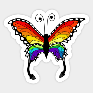 Rainbow Stained-Glass Style Butterfly Sticker